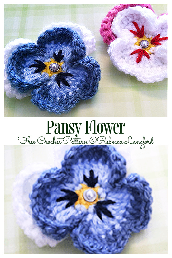 Pansy Flower Free Crochet Patterns