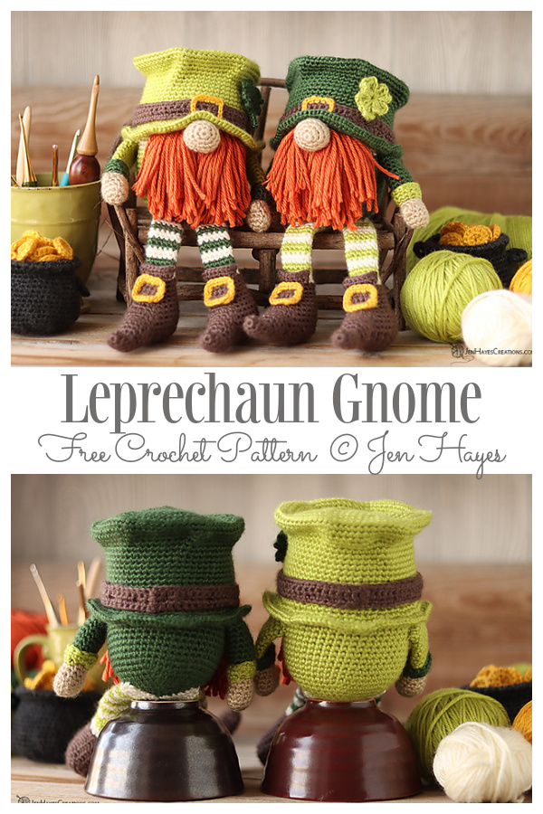 Crochet Saint Patrick's Day Leprechaun Gnome Amigurumi Free Patterns