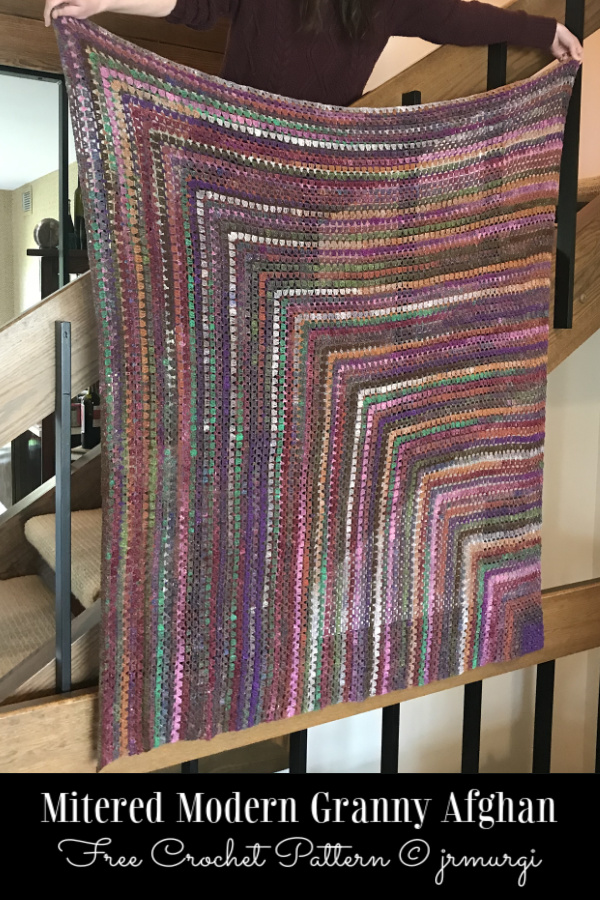 Mitered Modern Granny Afghan Free Crochet Patterns