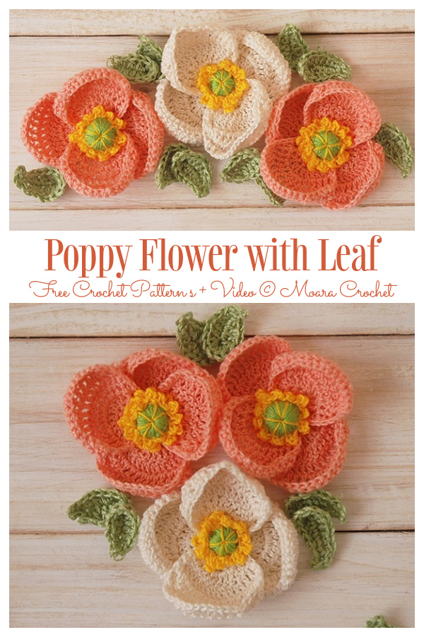 Remembrance Poppy Flower Free&nbsp;&nbsp;Crochet Patterns + Video