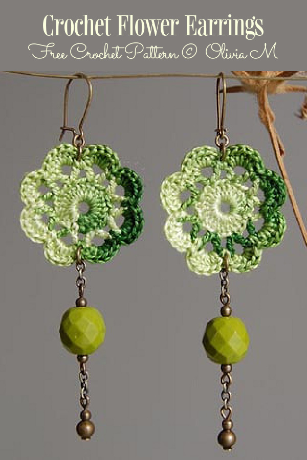 Dazzling Flower Earrings Free Crochet Patterns
