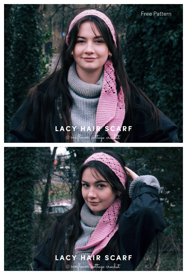 Long Lacy Hair scarf Free Crochet Patterns