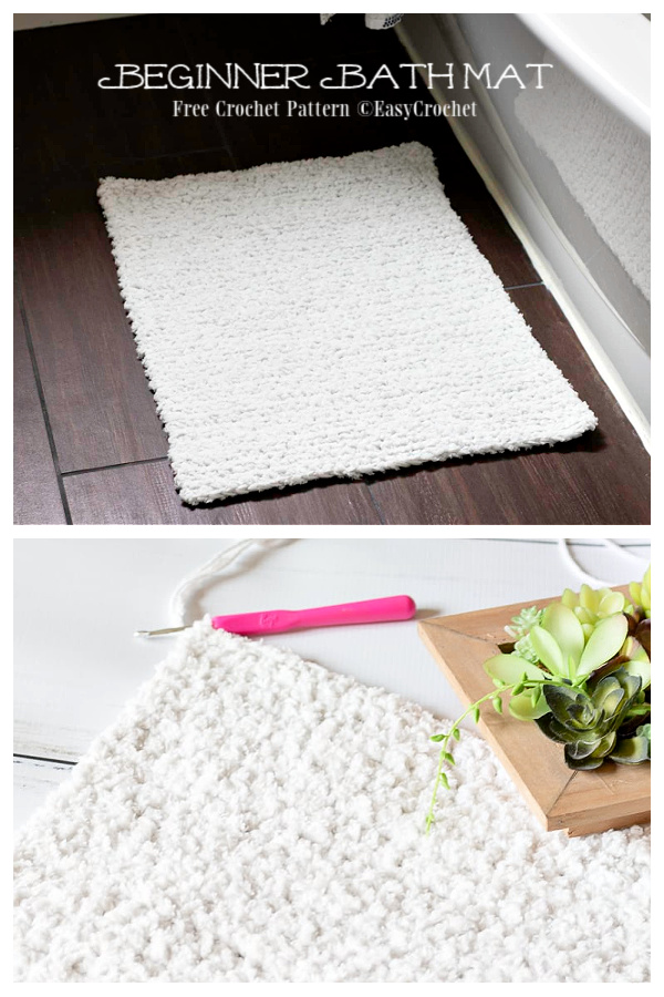 Easy Beginner Crochet Bath Mat Free Crochet Patterns