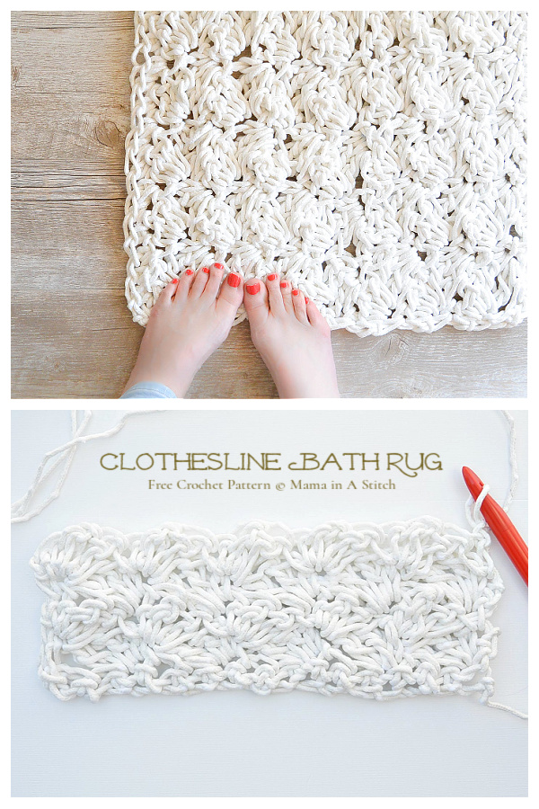 Clothesline Bath Rug Free Crochet Patterns