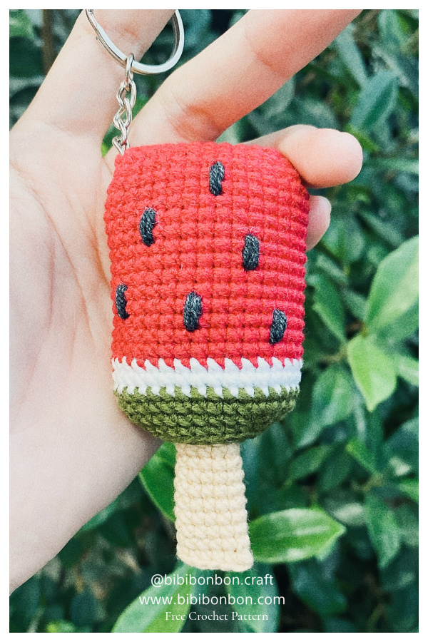 Crochet Watermelon Ice Cream Amigurumi Free Patterns