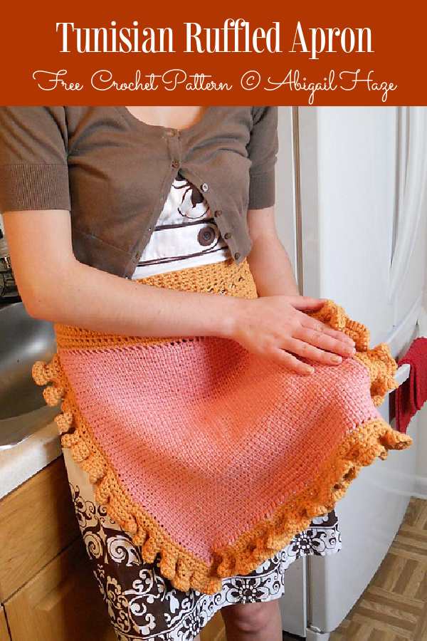 Tunisian Ruffled Apron Free Crochet Patterns