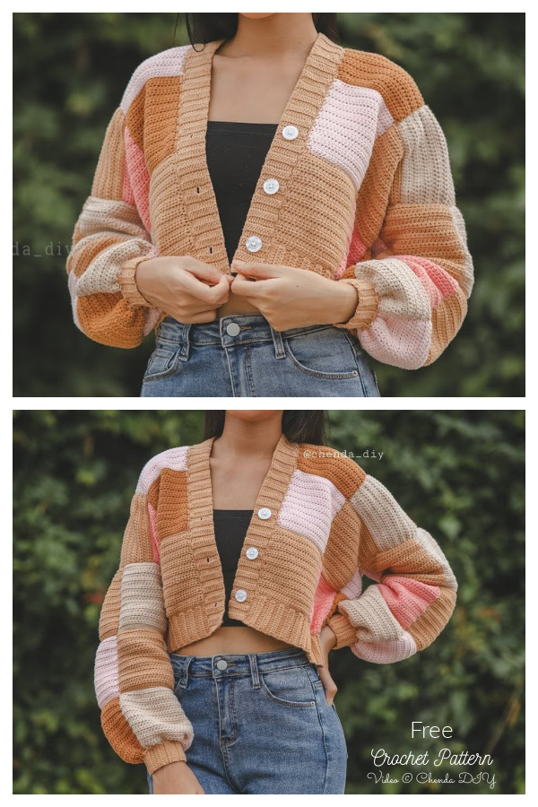 Patchwork&nbsp;Cardigan Free Crochet Pattern Video Tutorial