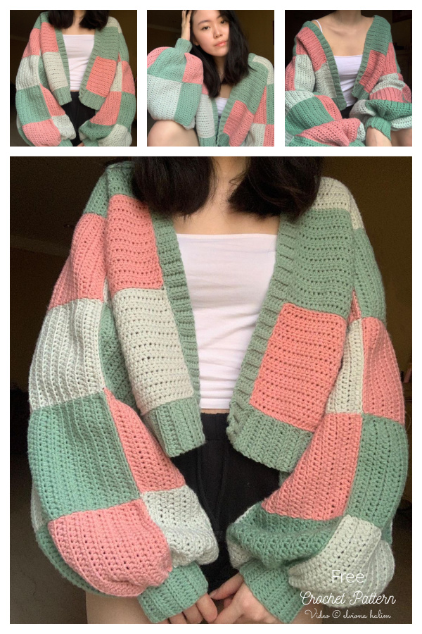 Patchwork&nbsp;Cardigan Free Crochet Pattern Video Tutorial