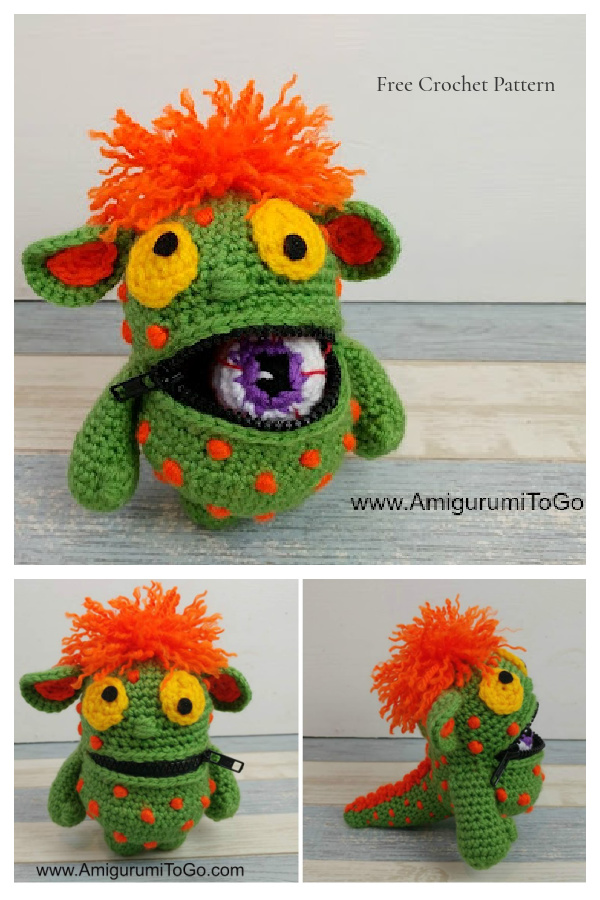 Eyeball Eating Monster Free Crochet Patterns for Halloween
