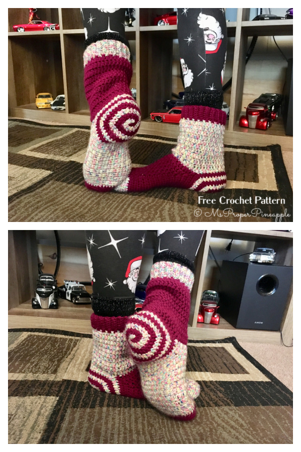 Cozy Spiral Socks&nbsp;Free Crochet Patterns