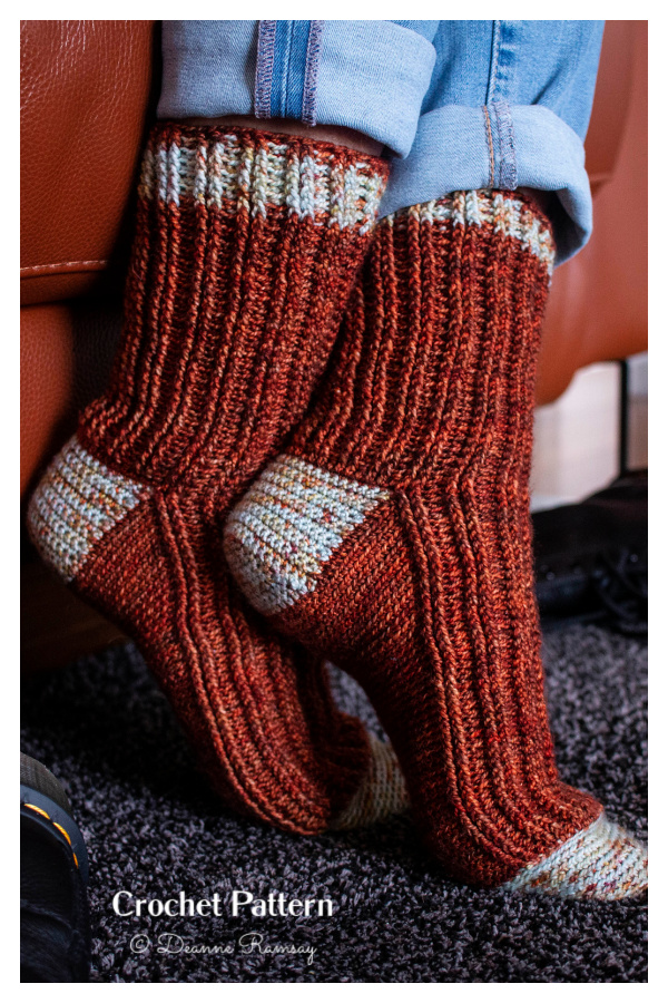 Cozy Jaywalk Socks Crochet Patterns