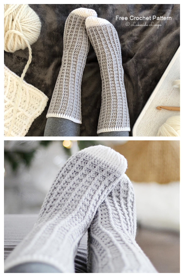 Watson Waffle Socks Free Crochet Patterns 
