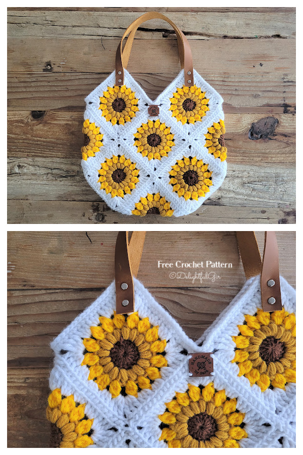 Sweet Summer Sunflower Bag Free Crochet Pattern