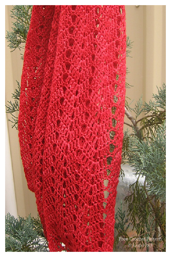One-Skein Chevron Scarf Free Crochet Patterns