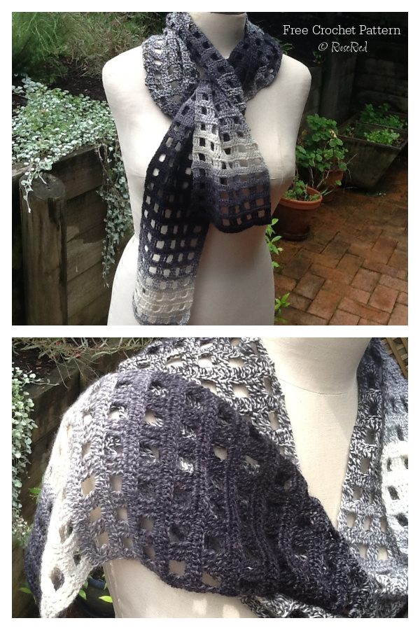 Windowpane Scarf Free Crochet Patterns