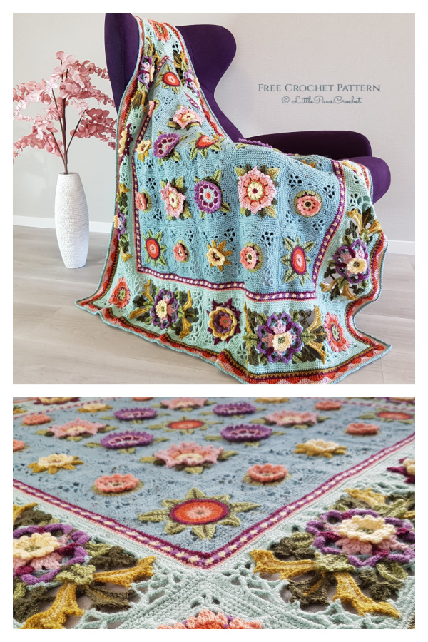 Fruit Garden Blanket Free Crochet Pattern