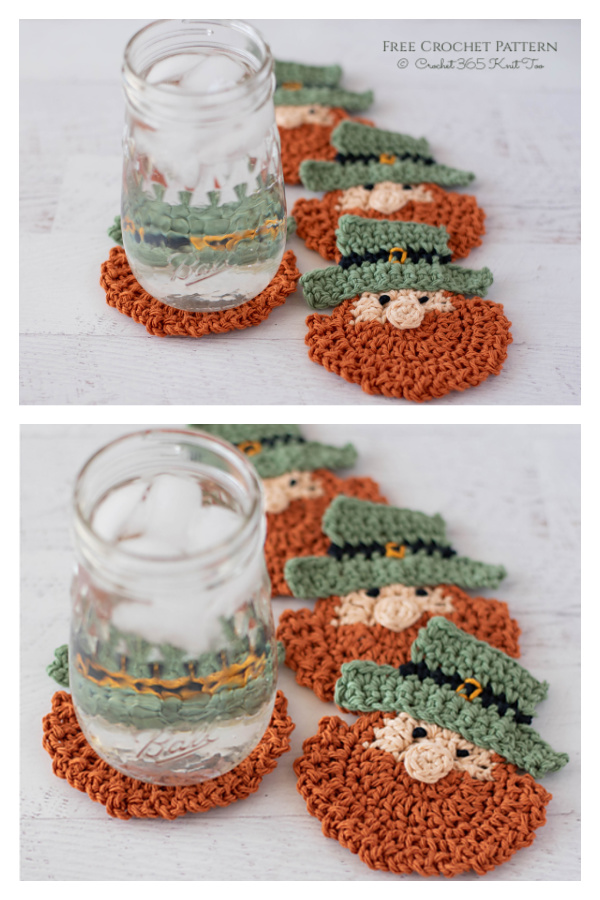 Leprechaun Coasters Free Crochet Patterns 