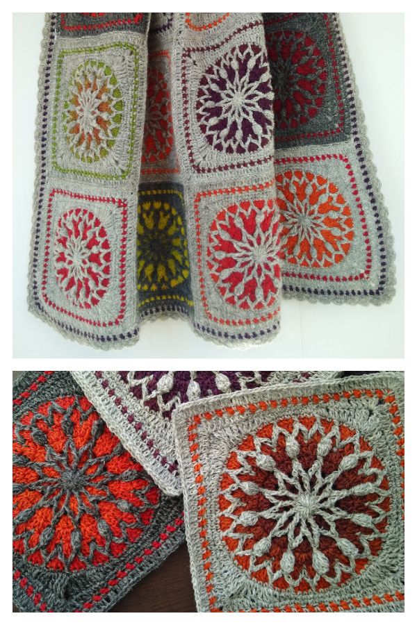 Stained Glass Lantern Blanket Crochet Pattern
