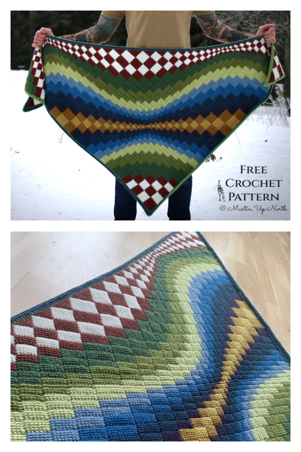 C2C Tunisian The Landscape Shawl Free Crochet Pattern
