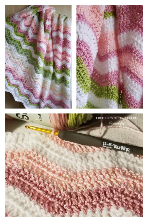 Easy Ripple Afghan Blanket Free Crochet Pattern