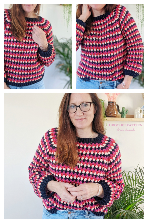 Granny Go Round Jumper Top Crochet Pattern