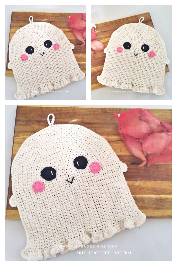 Halloween Ghost Dishcloth Free Crochet Pattern