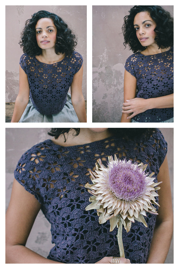 Water Clover Lace Tee Top Crochet Pattern