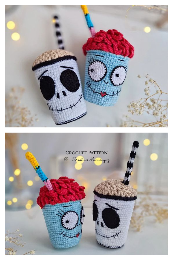 Jack Skellington & Sally Cocktails Crochet Pattern