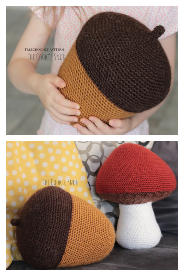Acorn Throw Pillow Free Crochet Pattern