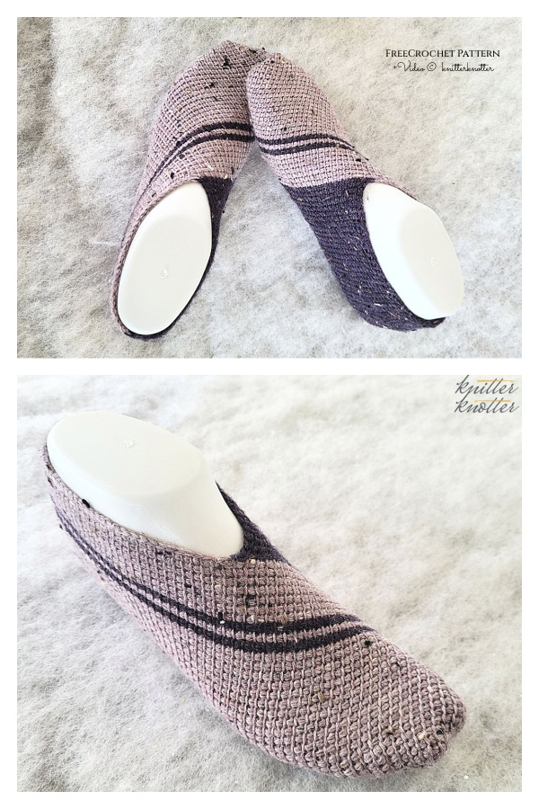 Tunisian Simple Swati Slippers Free Crochet Pattern + Video