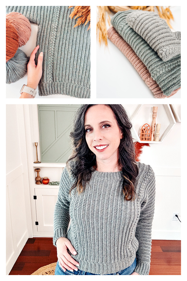 Autumn Wheat Adult Sweater Free Crochet Pattern