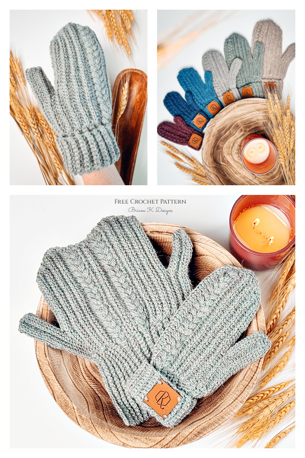 Autumn Wheat Mittens Free Crochet Pattern