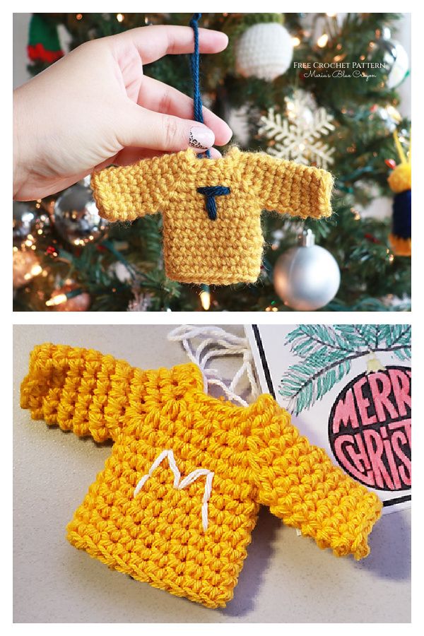 Christmas Mini Sweater Ornaments&nbsp;Free Crochet Pattern