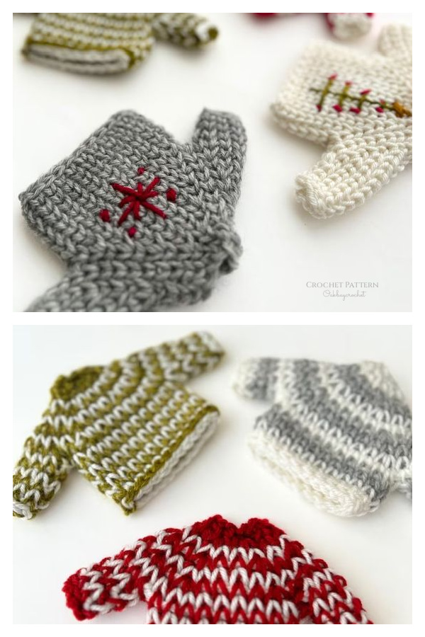 Christmas Festive Tiny Sweaters Crochet Pattern