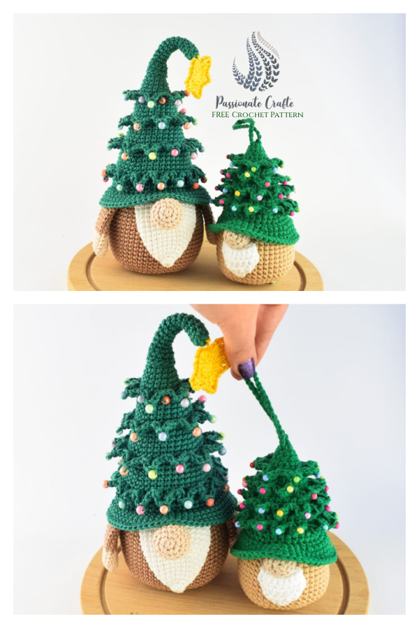 Mini Christmas&nbsp;Tree Gnome Free Crochet Pattern