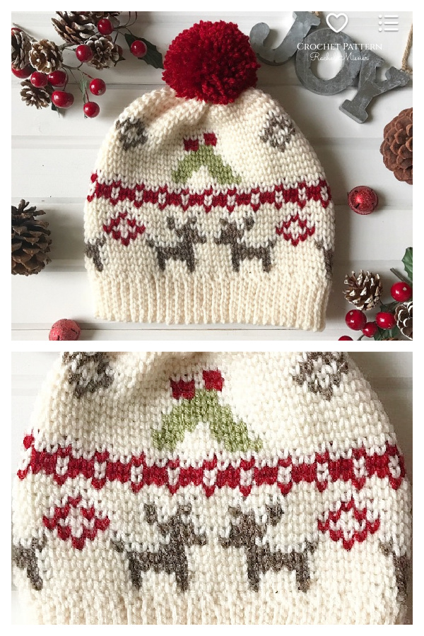 Mistletoe Kisses Hat Crochet Pattern Free