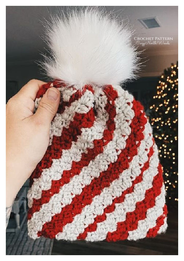 Candy Cane Stripes Beanie Crochet Pattern
