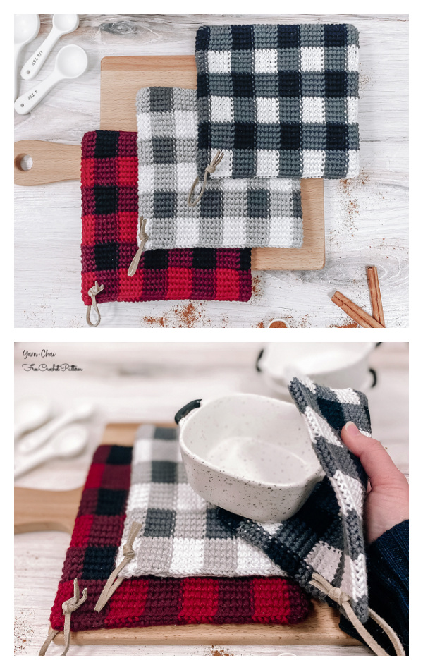 Buffalo Check Potholder Free Crochet Pattern