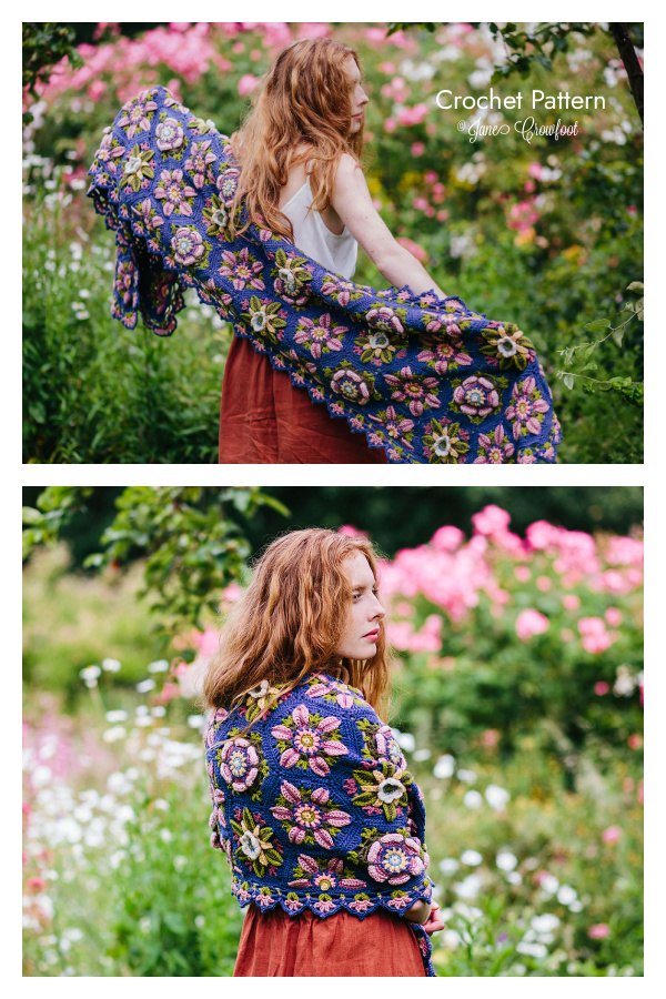 Climbing Rose Wrap Crochet Pattern