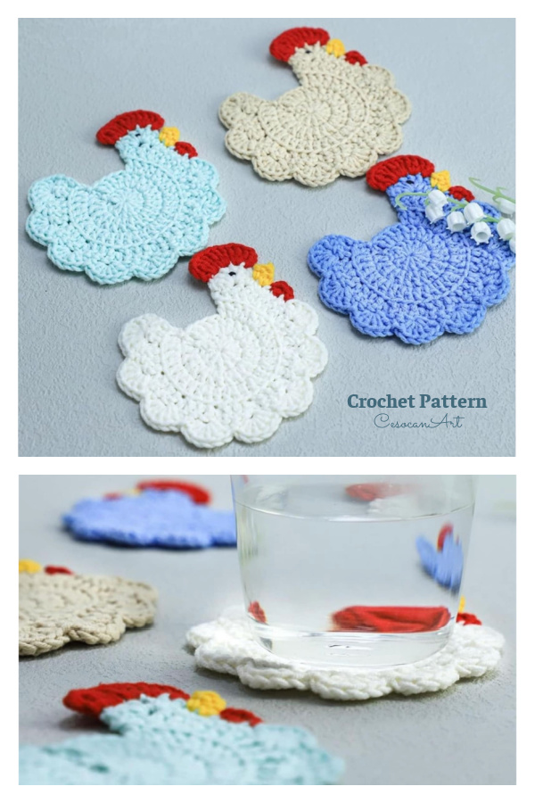 Spring Chicken Coaster Crochet Pattern