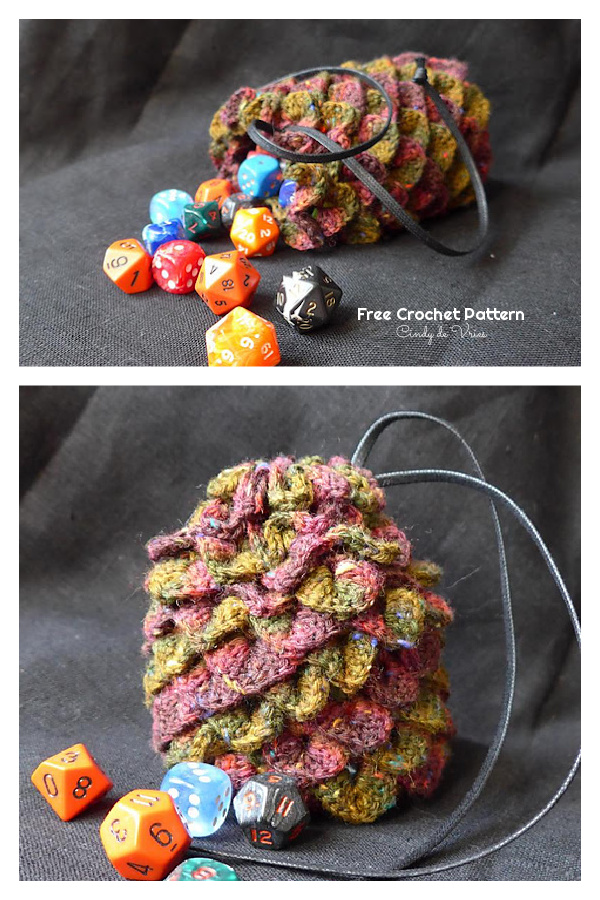 Dragon Egg Dice Bag Free Crochet Pattern