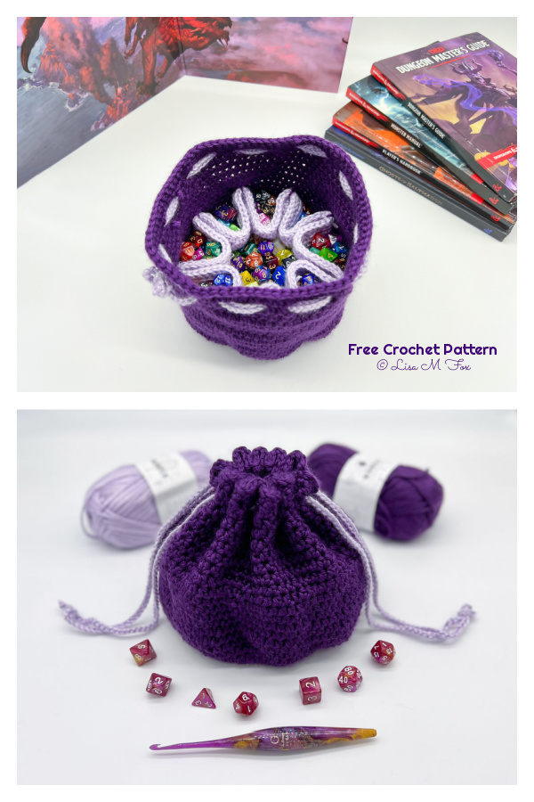 Evan's 8 Pocket Dice Bag Free Crochet Pattern