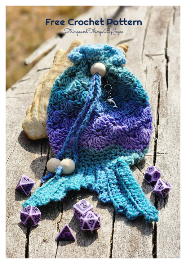 Mermaid Tail Dice Bag Free Crochet Pattern