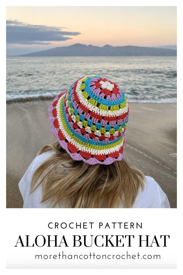 Granny Stitch Aloha Bucket Hat Crochet Pattern