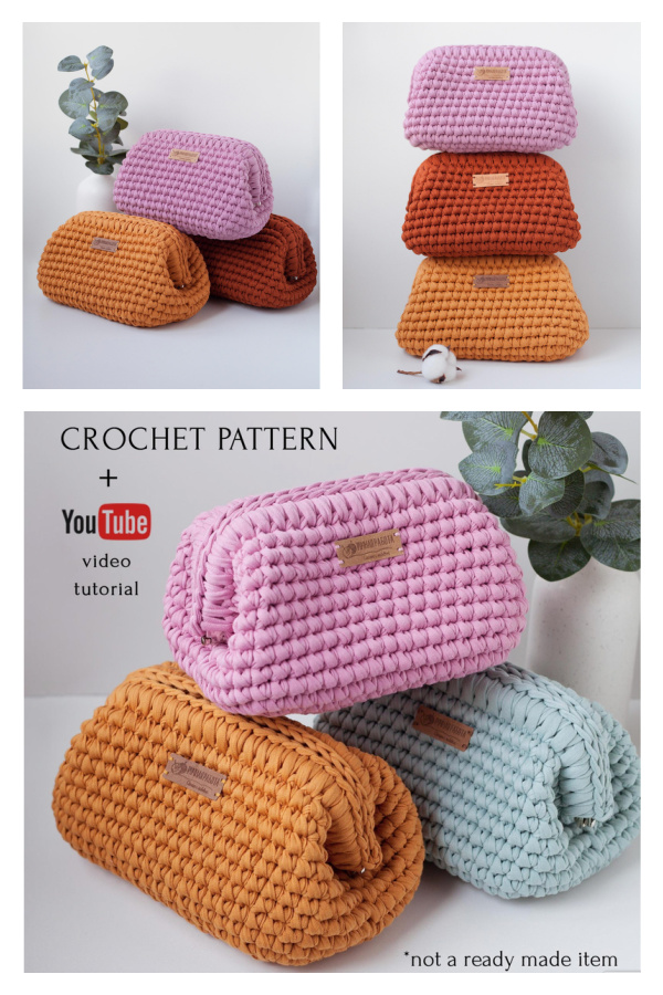 Makeup T-Shirt Yarn Clutch Bag&nbsp;Crochet Pattern