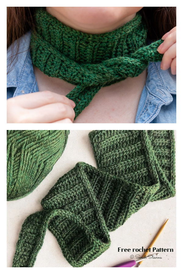 Evergreen Mini Scarf Free Crochet Pattern