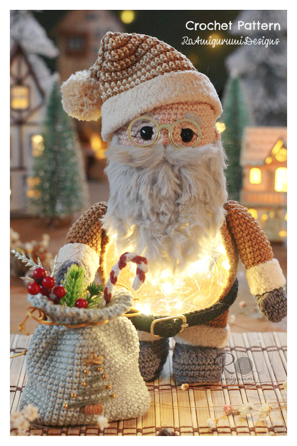 Santa Claus&nbsp;Christmas LED Plush Lamp Crochet Pattern