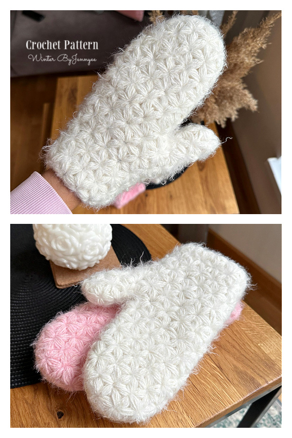 Jasmine Stitch Mittens for Winter Crochet Pattern