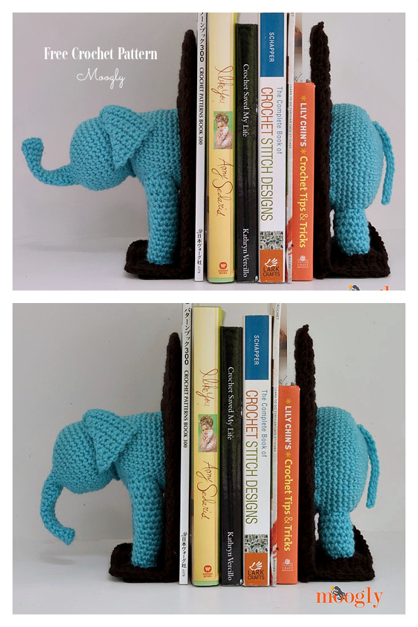Fun Elephant Bookends FREE Crochet Pattern
