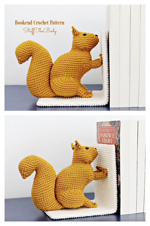 Fun Squirrel Bookend Crochet Pattern